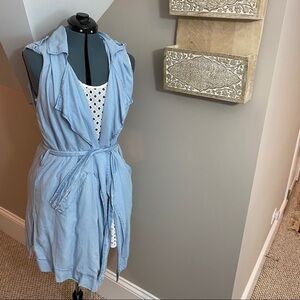 Soft denim sleeveless wrap